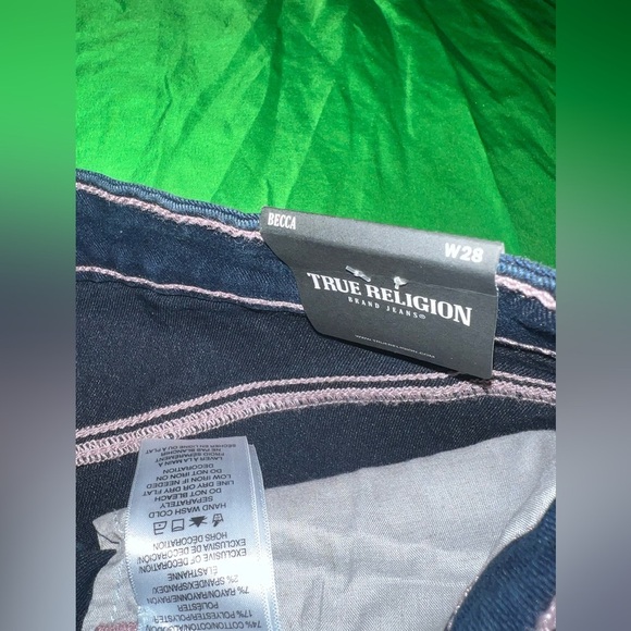 NWT Women's True Religion Becca Mid Rise Boot Cut Dark Blue Jeans size 28 - Picture 12 of 14